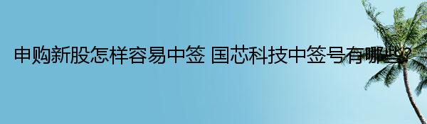 申购新股怎样容易中签 国芯科技中签号有哪些？