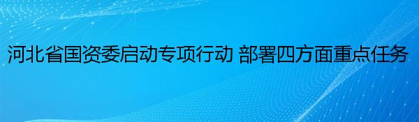 河北省国资委启动专项行动 部署四方面重点任务