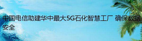 中国电信助建华中最大5G石化智慧工厂 确保数据安全