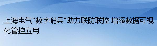 上海电气“数字哨兵”助力联防联控 增添数据可视化管控应用